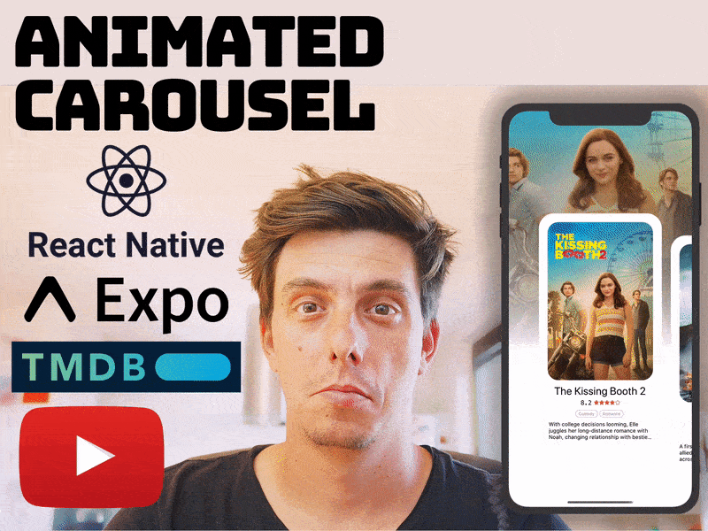 Advanced React Native FlatList animations at 60fps android animated cards carousel development github ios open source react native tutorial animation youtube