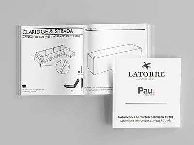 Assembly instructions "CLARIDGE" & "STRADA" branding design graphic design illustration instruction instructions logo montage technical drawing typography