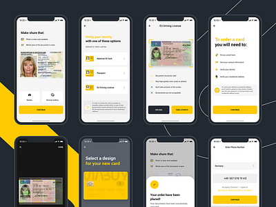 VIABUY Mobile Application: Account Creation account creation account registration card order crossplatform application crossplatform design fintech mobile application mobile application design prepaid card ui design ux design viabuy