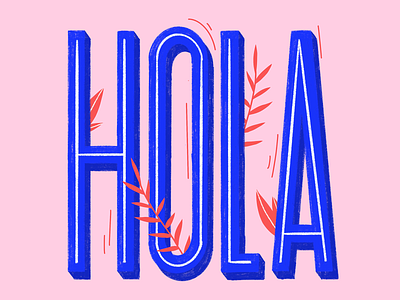 Hola illustration typography