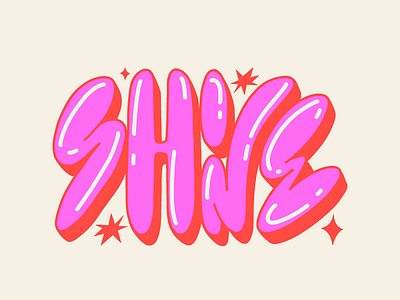 Shine illustration star typography