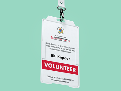 Identification Card for Project Mumbai Volunteers branding graphic design id card identification identity design illustrator mcgm mcgm