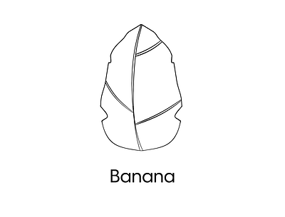 Banana Leaf | Icon Set Outline banana design flat freehand freehand drawing icon icon set illustration illustrator leaf minimal vector