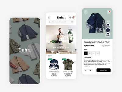 DUHA.muslimwear : Fashion store app branding design ui ux