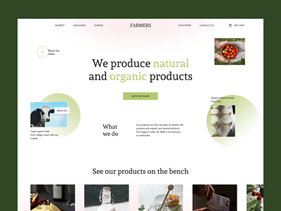 Website of local farm's market concept design ui website