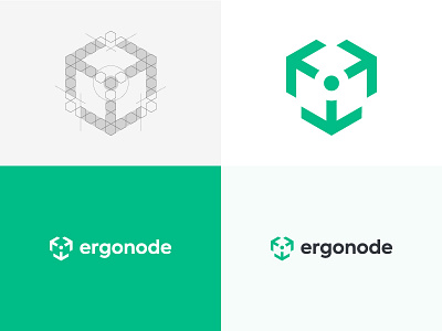 Ergonode - Logo Construction branding construction grid logo logo grid mark pim