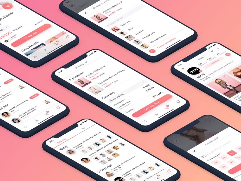 Bidding app for fashion shopping cart notifications product fashion bidding bid