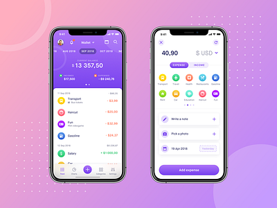 Money tracker App expenses financial icons money spendings tracker