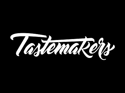 Tastemakers logo podcast script typography