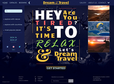 Travel Homepage adobe photoshop adobexd design illustration minimal typography ux web website