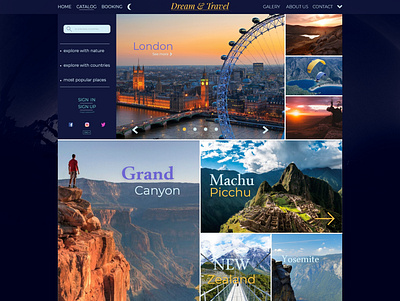 Travel Site Catalog adobe photoshop adobexd design typography ui ux web website