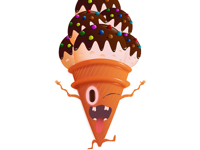 Cute Ice Cream Character adobe ilustrator design graphic design illustration logo ui ux