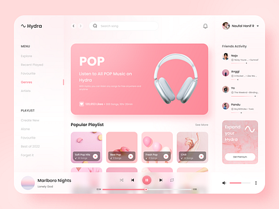 Music Streaming album clean daily ui dashboard design music music app music player music stream playlist song sound spotify stream streaming music streaming platform streaming web ui ui design web app