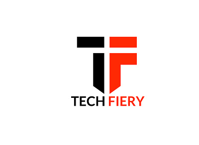 TECH FIERY (It's A YouTube Channel Logo) design flat illustration minimal typography vector youtube channel logo