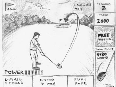 Golf Swing App Sketch app game interface pencil sketch