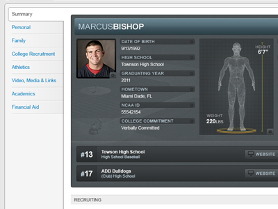 Athlete Profile 3d dark enhance gears grey infographic model stats texture wireframe