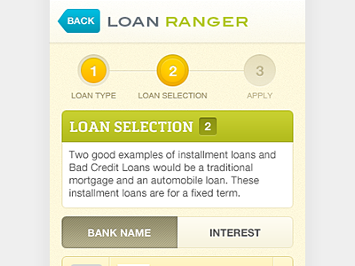 Loan Ranger app day by day field finance form interface iphone mobile process step by step steps switch tab