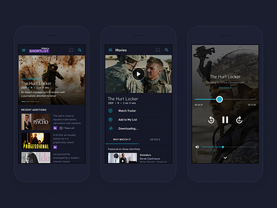 Tribeca Shortlist: Mobile App Design android app ios san diego streaming tablet ui ux video