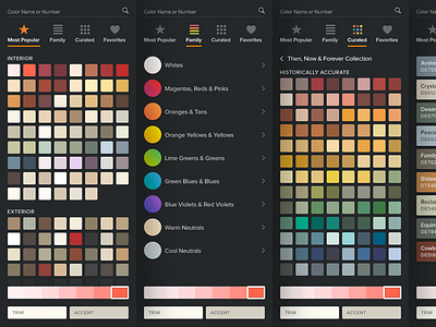 Dunn-Edwards: InstaColor Web App UI Detail app color customizer paint palette san diego spectrum swatch tabs tools ux visualizer