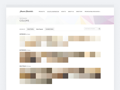 Dunn-Edwards: Website Color Page app color paint palette san diego spectrum swatch ux website