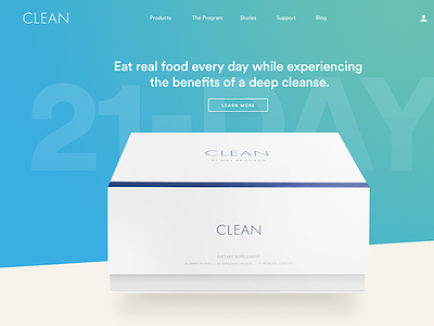 The Clean Program: Design Details 1 bright cleanse consumer detox health landing page product photography warm website