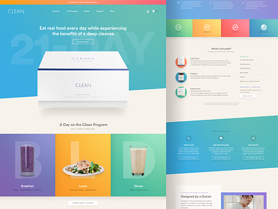 The Clean Program: Landing Pages bright cleanse consumer detox health landing page product photography warm website