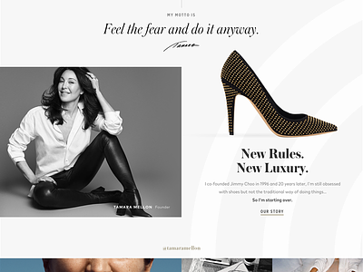 Tamara Mellon Design Exploration: Homepage Detail 3 about ecommerce fashion high-end homepage landingpage luxury luxury brand minimal product photography profile shoes shopify