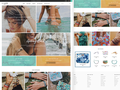 Pura Vida Design Exploration: Full Homepage ecommerce homepage landing page lifestyle marketing san diego shopify shopping
