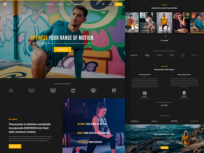 Romwod: Full Homepage Design app conversion crossfit dark homepage landing page lifestyle marketing san diego video website