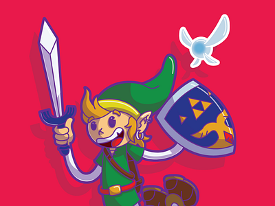 Flying Link game art illustration illustrator zelda