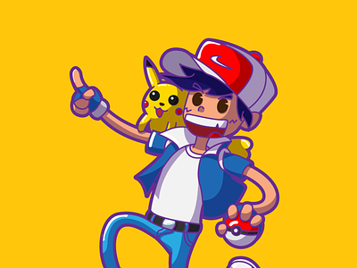 RED digital illustration game art illustration illustrator pikachu pokémon