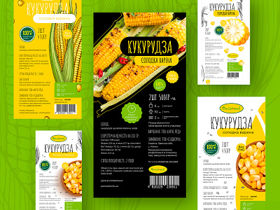 Label for corn illustrations print typography