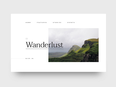 Wanderlust card minimal nature ui web