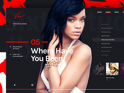Rihanna black music red rihanna ui web white