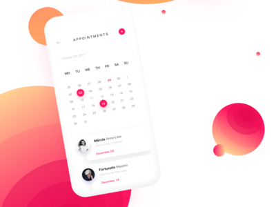 Calendar appointment calendar gradient mobile