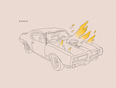 Save as... art burning car design illustration save