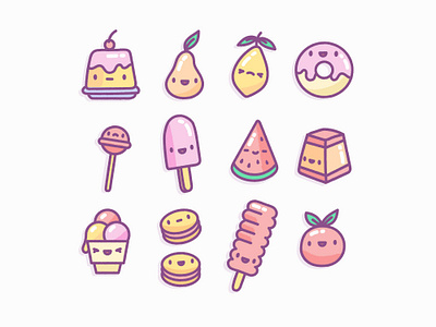 Kawaii Food Collection food freepik fruit logo ice cream kawaii sweet