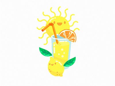 Summer freepik illustration lemon orange summer sun yellow