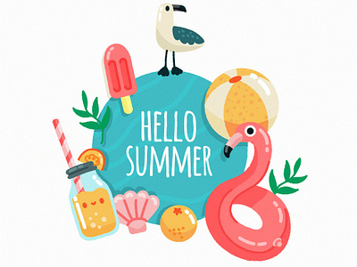 Hello Summer freepik illustration summer summertime