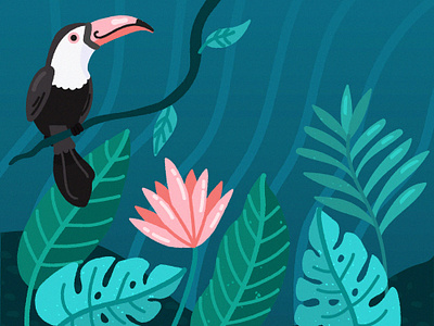 Tropical freepik illustration jungle tucan