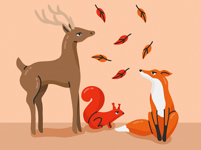 Forest animals deer fox freepik illustration squirrel trotyl nat