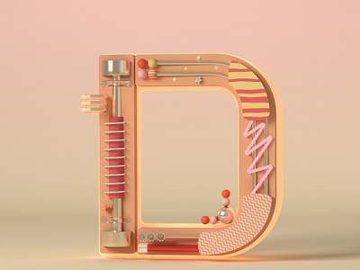 3D letter of D