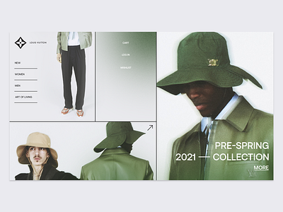 Louis Vuitton Website Concept concept design green louis vuitton luxury lv ui ui ux ui design uiux ux ux design web design webdesign website website concept websites