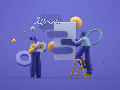 chatting 3d character cinema 4d design illustration mograph