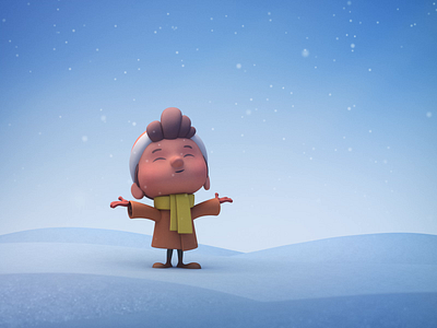 First Snow 3d 3d art animation character christmas cinema 4d lighting snow