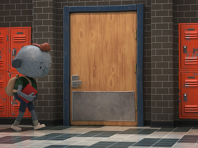 School Scene 3d art animation character cinema 4d illustration lighting