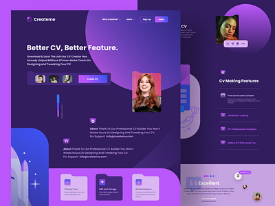 A new look for CreateMe. branding design flat ui uidesign uiux uiuxdesign ux web website