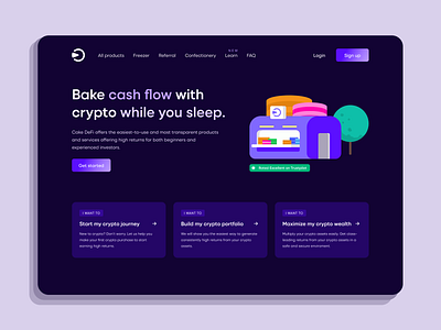 Dark mode of CakeDefi 3d appdesign application bitcoin crypto dailyui dark dark mdode figma finance gfxmob illustration trending ui uidesign uiux userexperience ux webpage website