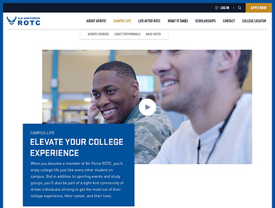U.S. Air Force ROTC site experience design ui ux webdesign