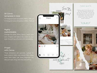 Vintage Instagram Post Templates creative market